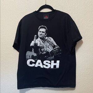 Zion Rootswear Johnnie Cash Black Tee Shirt. Good Condition. Size L.